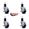 Service Caster 3'' Solid Poly Swivel 1-3/4'' Expanding Stem Caster Set with Brake, 4PK SCC-EX20S314-SPUS-TLB-134-4 - alternate 3